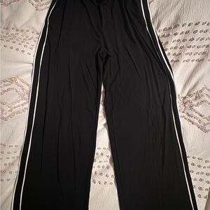 J. Jill Black Track Pants with White Accents